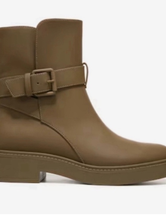 Vince Shoes - Vince Olive-Tone Ankle Boot with Buckle Strap